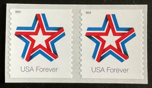 US MNH #5362 Coil Pair Star Ribbon (.55)