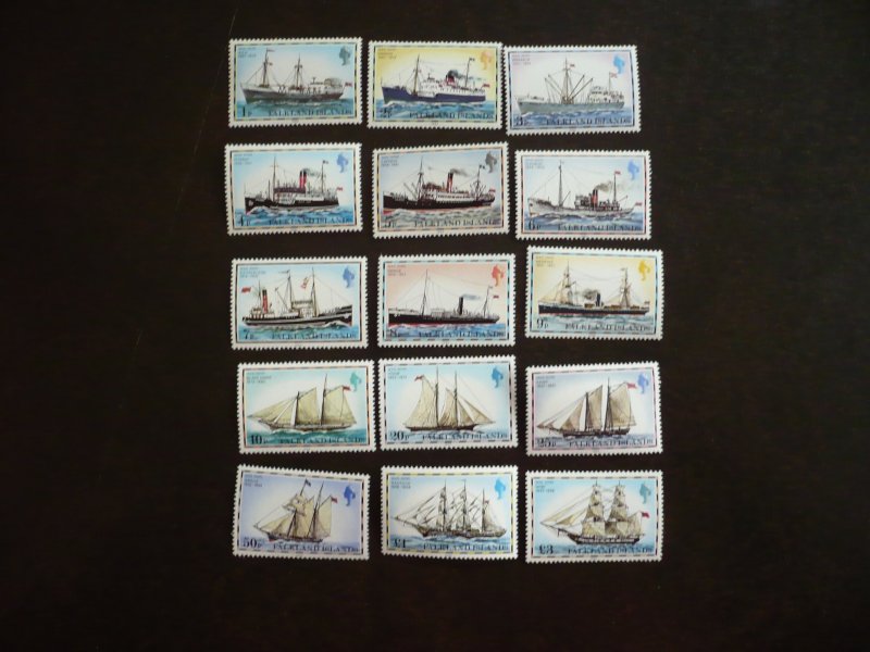 Stamps - Falkland Islands - Scott# 260-274 - Mint Never Hinged Set of 15 Stamps