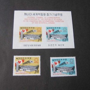 korea 1967 Sc 566-567,567a set MNH