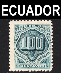 Ecuador Scott J14 unwtmk F+ mint OG H. 1st issue.  FREE...