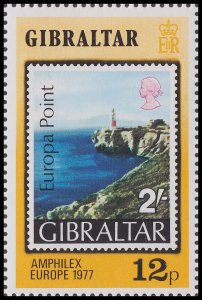 Gibraltar 391 Amphilex Europa Point 12p single (1 stamp) MNH 1977 