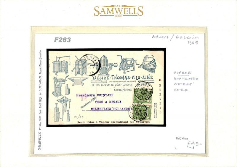 F263 Belgium Illustrated Advert Card1905 {samwells}