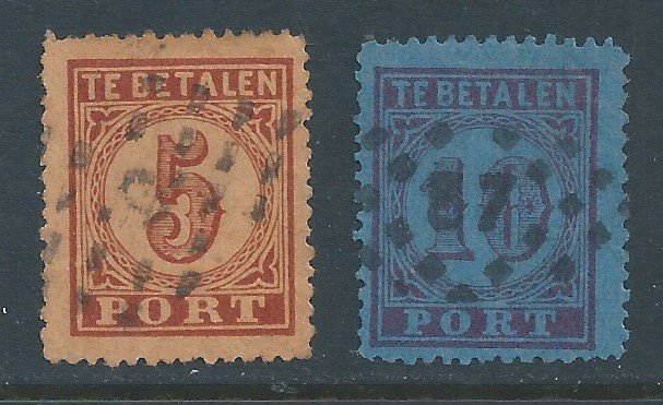 Netherlands #J1-2 Used 1870 Postage Dues