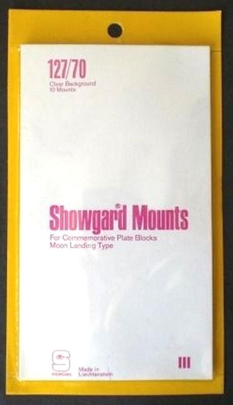 Showgard Stamp Mount Size 127/70 mm - CLEAR (Pack of 10) (127x70  127mm)  PRECUT