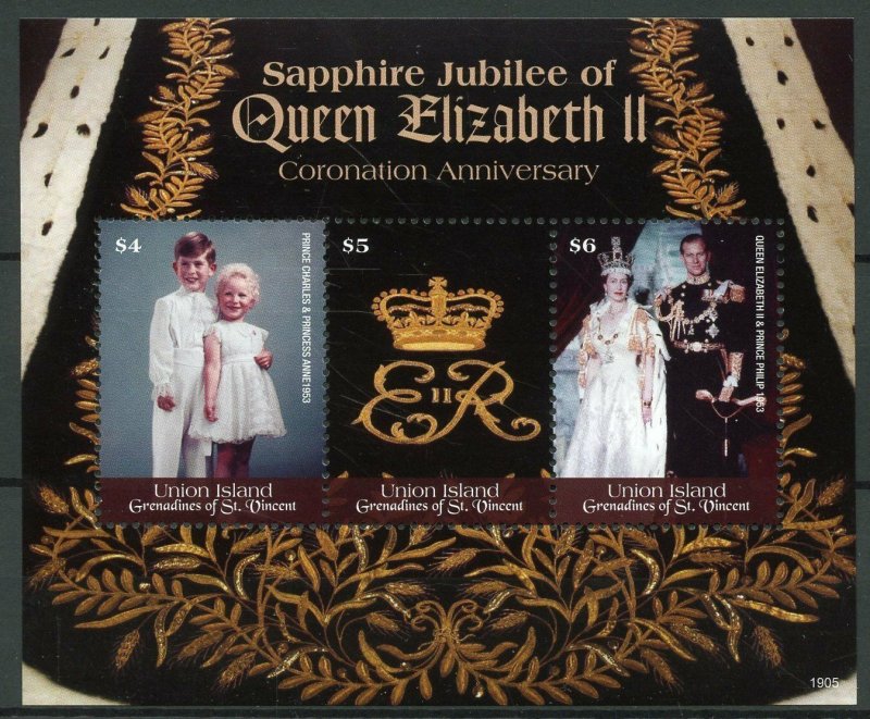 Union Island Gren St Vincent 2019 MNH Royalty Stamps Queen Elizabeth II 