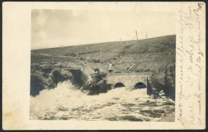 RP Postcard Water Spillway Owen NY - DPO 3 1908  S358