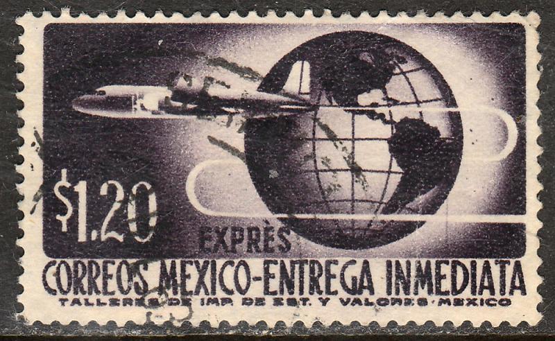 MEXICO E19, $1.20Pesos 1950 Definitive 2nd Printing wmk 300. USED. F-VF. (1477)