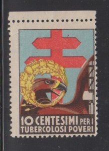 Italian Charity Fundraising Stamp - 10 Cents for Poor Tuberculosis Patients