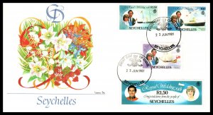 Seychelles 469-471,473 Royal Wedding Fleetwood U/A FDC