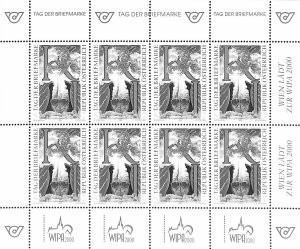 Austria 1791 MNH Blue print sheet Stamp Day 1999