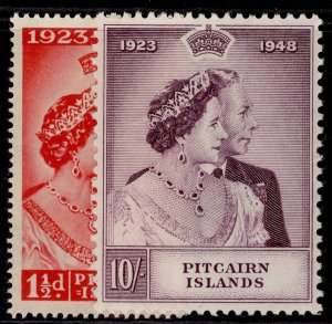 PITCAIRN ISLANDS GVI SG11-12,  1949 ROYAL SILVER WEDDING set, NH MINT. Cat £41.