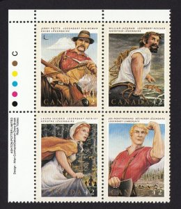 Canada 1992 #1435a = HISTORY: SECORD, POTTS, JACKMAN = MNH UL Block of 4