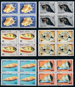 WALLIS & FUTUNA 1986 Beautiful Sea Shells (6v Cpt, B/4) MNH CV$40