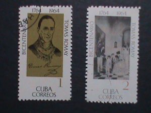 ​CUBA-1964-SC#927-8 DR, TOMAS ROMAY-SCIENTIST & PHYSICIAN   USED VERY FINE