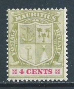 Mauritius #140 MH 4c Coat of Arms - Wmk. 3