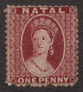 Natal Queen Victoria 1 P Red (Scott # 10) Unused