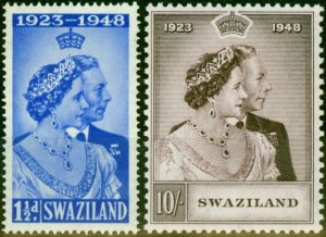 Swaziland 1948 Royal Silver Wedding Set of 2 SG46-47 Fine Mtd Mint