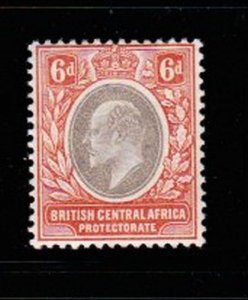 Album Treasures British Central Africa Scott # 63  6p Edward VII Mint Hinged