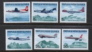 Papua New Guinea Sc 305-310 1970 Australia Airplane Service stamp set mint NH