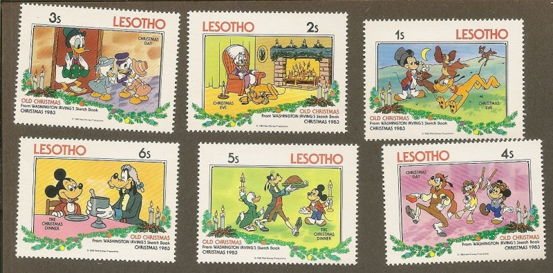 Lesotho  Scott 381-5, 412-7   Disney Characters   Unused