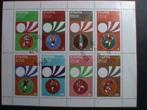 ​SCOTLAND-STAFFA STAMP-1974-WORLD CUP SOCCER-MUNICH'74-CTO FULL-SHEET VF