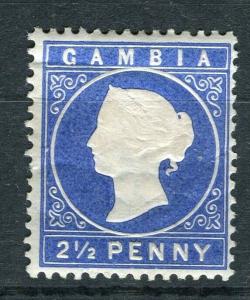 GAMBIA; 1886 classic QV Crown CA issue Mint hinged Shade of 2.5d. value