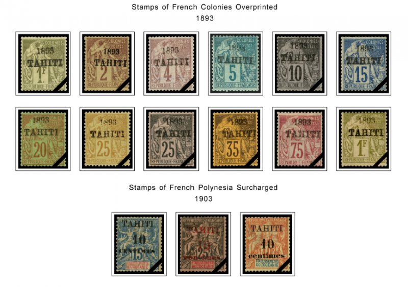 COLOR PRINTED FRENCH POLYNESIA 1892-2010 STAMP ALBUM PAGES (195 illustr. pages)