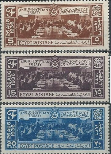 Egypt 203-205 (mh full set of 3) Anglo-Egyptian Treaty (1936)