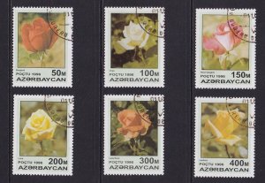 Azerbaijan  #598-603 cancelled 1996  roses