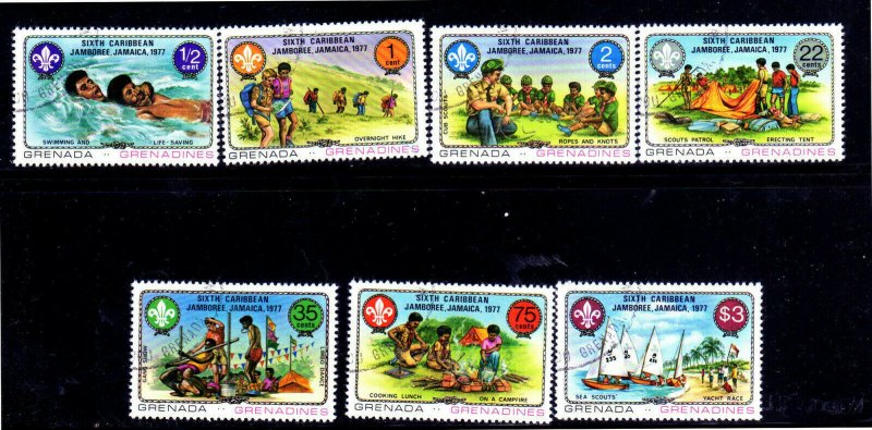 GRENADA GRENADINES #241-247  1977 CARIBBEAN JAMBOREE    MINT  VF NH  O.G  CTO