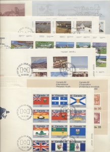 1979-1984 Lot of 6 Canada Post FDCs Oversize Souvenir Sheets