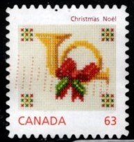 Canada - #2689 Christmas 2013 - Cross stitched Horn - Used