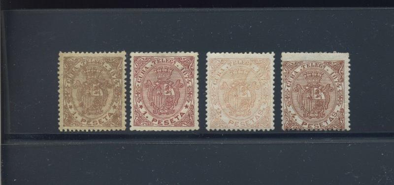 Spanish Hispanola Edifil #28-31 Telegrafos Set of 4 Mint Stamps Cat €615+ SPAIN