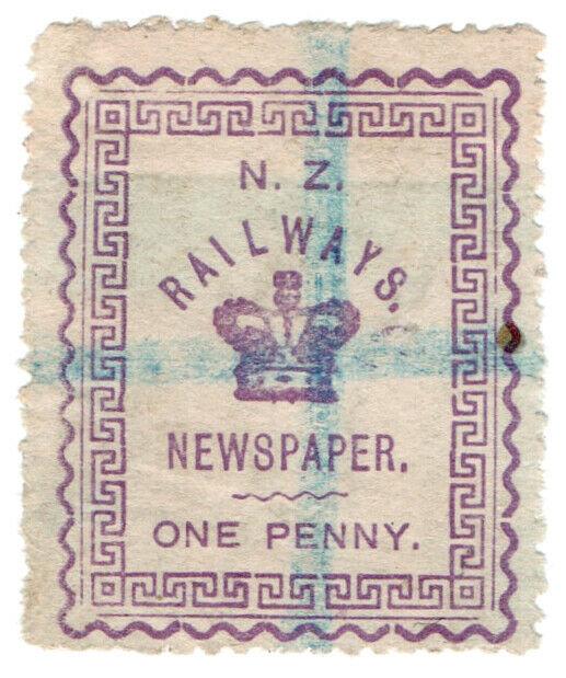 (I.B) New Zealand Railways : Newspaper Stamp 1d