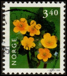 Norway 1182 - Used - 3.40k Marsh Marigold (1998) (2023 cv $0.50)