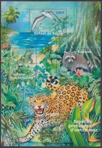 FRANCE Sc# 3315a MNH S/S of 4 ENDANGERED ANIMALS in FRENCH OVERSEAS POSSESSIONS