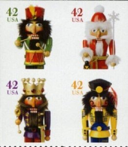 2008 42c Nutcrackers Vending Booklet, Block of 4 Scott 4364-4367 Mint F/VF NH