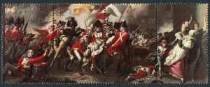 Jersey 242-245 strip,MNH.Michel 234-237A. Battle of Jersey-200,1981.John Copley.