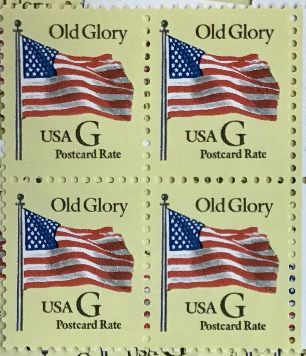 2879 "G" and Old Glory MNH (20) c 100 yellow stamps FV 20.00 Issued