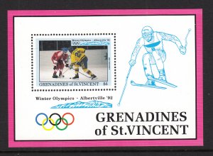 St Vincent Grenadines 926 Winter Olympics Souvenir Sheet MNH VF