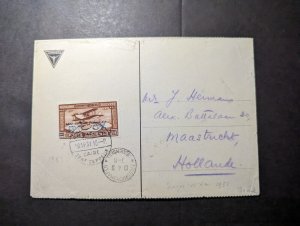 1931 Egypt Airmail LZ 127 Graf Zeppelin Cover Cairo to Maastricht Netherlands