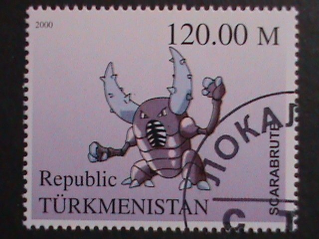 TURKMENISTAN -2000 LOVELY FAMPOUS POKEMON CTO FANCY POSTAL CANCEL VERY FINE