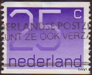 Netherlands 1976 Sc#548 #25 Violet Numeral Coil Stamp Used