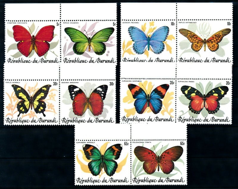 [I1863] Burundi 1984 Butterflies good set of stamps very fine MNH $425