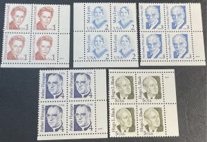 U.S.# 2168-2172-MINT/NEVER HINGED---RUN OF 5 PLATE # BLOCKS OF 4---1986-94