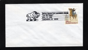 2818 Buffalo Soldiers, FDC no cachet Fort Leavenworth cancel