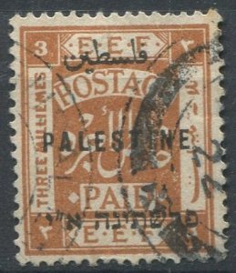 Palestine (British Mandate) Sc#39 Used, 3m yel brn, First London Overprint (1...