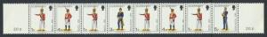 Guernsey Booklet strip MNH 1980 SG 99a  of 1974 Militia Definitives see scan