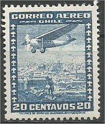 CHILE, 1936, MNH 20c Airplane. Scott C32