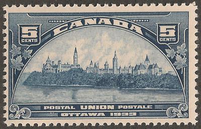 Canada: #202 5c Blue UPU 1933 Parliment Fine Mint NH *Che...